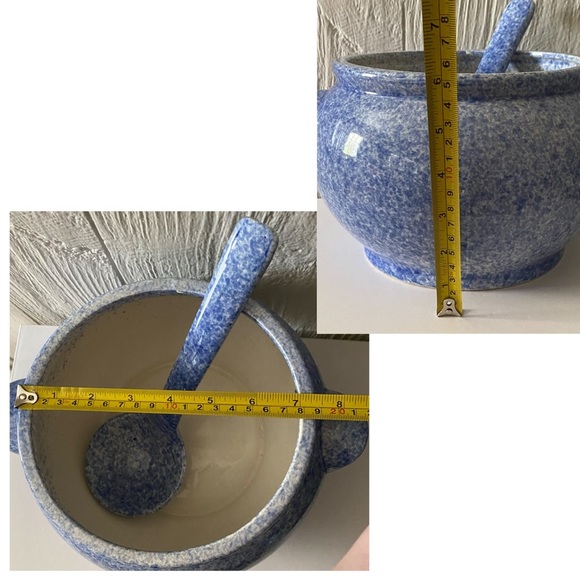 Large Gailstyn-Sutton Bleu Cordon Blue Speckled Soup Tureen With Ladle - Picture 15 of 16